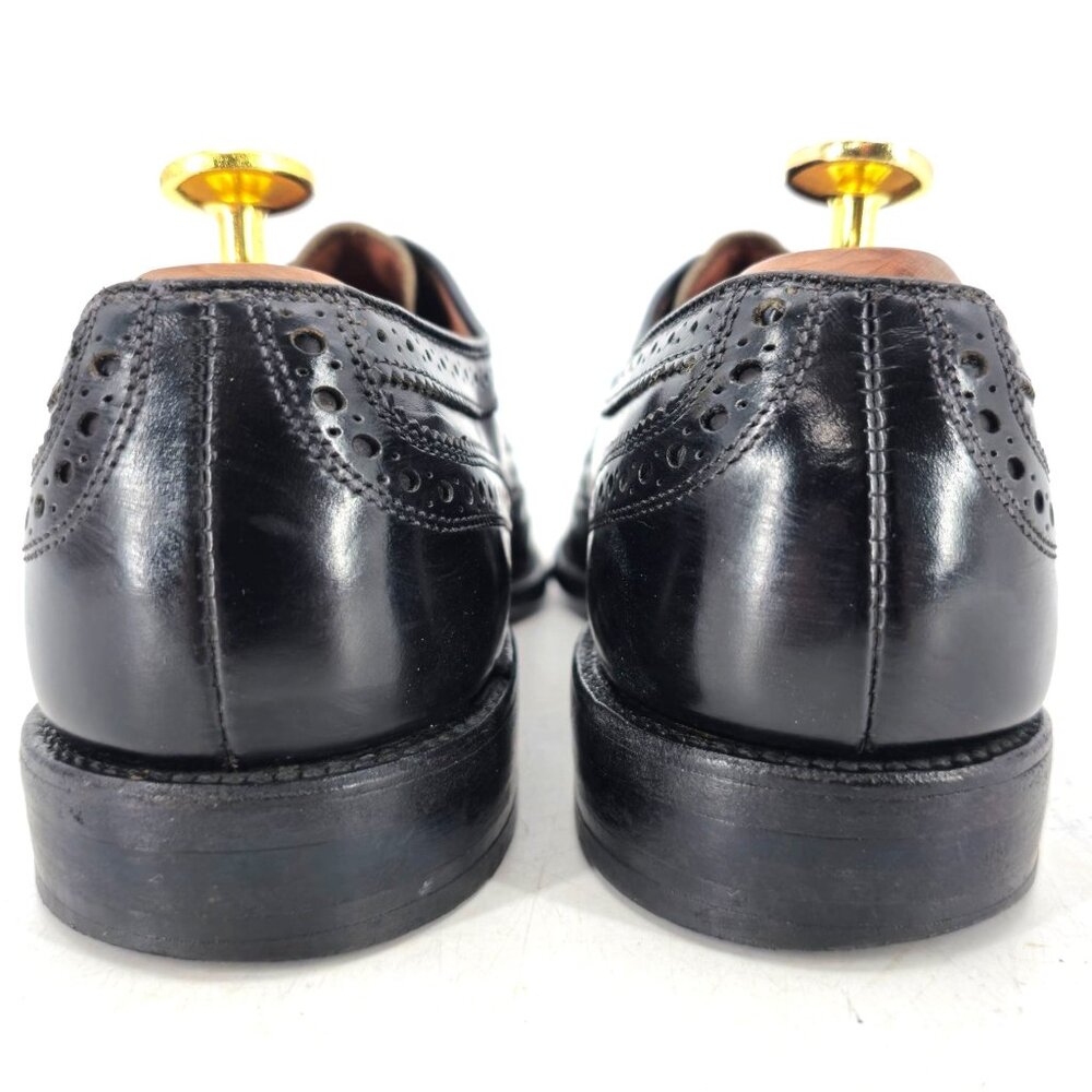 Allen Edmonds McAllister Black Leather Dress Shoes Mens 8A Wingtip Brogue Oxford - Picture 7 of 13